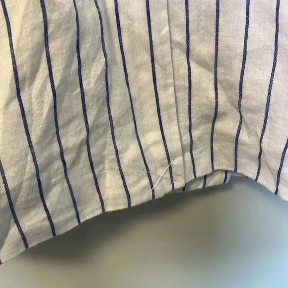 NWOT Ralph Lauren 100% linen white blue striped striped double breasted blazer - Picture 7 of 8